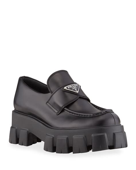 prada fur loafer|prada platform loafers.